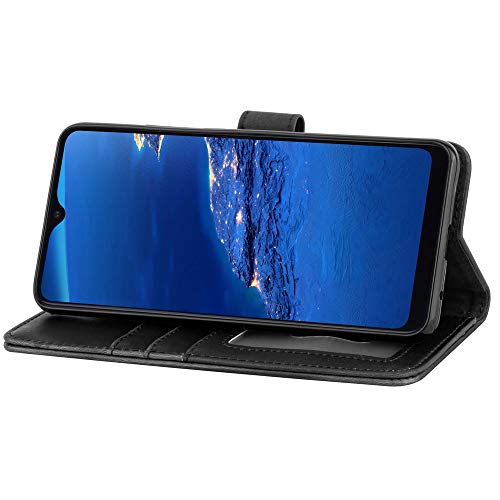 [Wallet Case] Protective Cover with Cash & Card Holder, Stand and Wrist Strap For Motorola Moto G8 Power Lite
