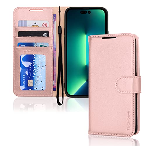 [Wallet Case] Protective Cover with Cash & Card Holder, Stand and Wrist Strap For Apple iPhone 14 Pro Max