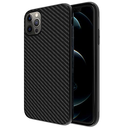 [CarbonFi Case] Flexible Shockproof  Slim Fit Case Cover with Carbon Fibre Detailing for iPhone 12 Pro Max
