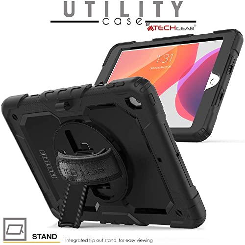 [UTILITY Case] Full Body Shockproof Case with Stand, Hand & Shoulder Strap for Apple iPad 10.2" 2021 - 2019 [9th/8th/7th Generation]