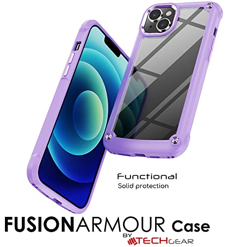 [Fusion Armour Case] Premium Hybrid Tough Heavy Duty, Rugged, Clear Back Bumper Case for Apple iPhone 14 6.1"
