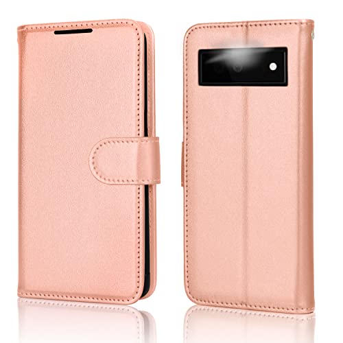 [Wallet Case] Protective Cover with Cash & Card Holder, Stand and Wrist Strap For Google Pixel 6