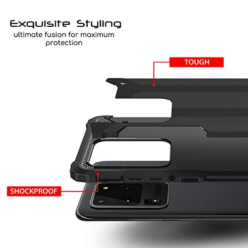[Tough Armoured Case] ShockProof Dual-Layer Protective Heavy Duty Cover for Samsung Galaxy S20 Ultra