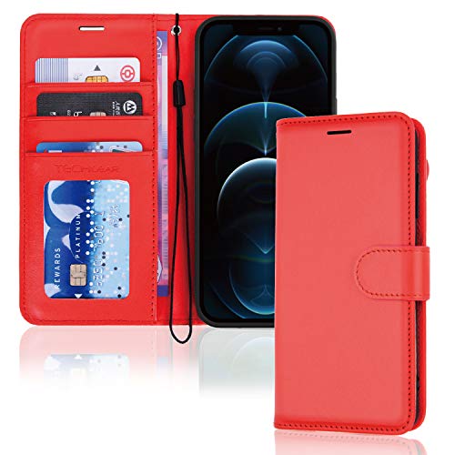 [Wallet Case] Protective Cover with Cash & Card Holder, Stand and Wrist Strap For Apple iPhone 12 Pro Max