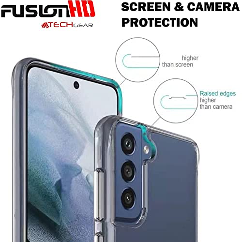 [Fusion HD Case] Shockproof Fused Gel Bumper & Hard Back Slim Clear Cover for Samsung Galaxy Galaxy S21 FE
