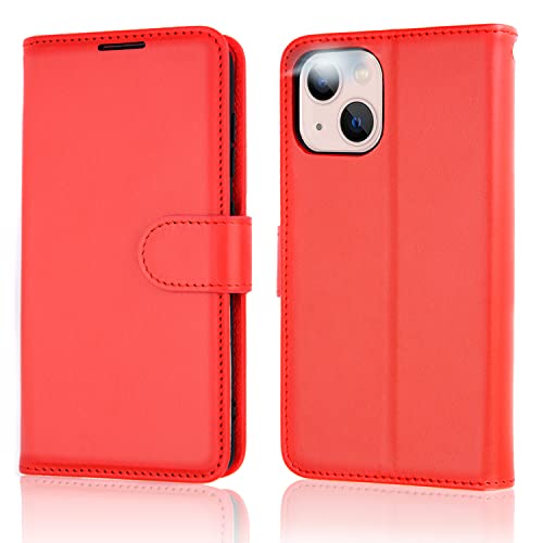 [Wallet Case] Protective Cover with Cash & Card Holder, Stand and Wrist Strap For Apple iPhone 13