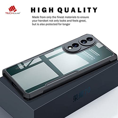 [Fusion Armour Case] Premium Hybrid Tough Heavy Duty, Clear Back, Bumper Case for Honor 70 5G