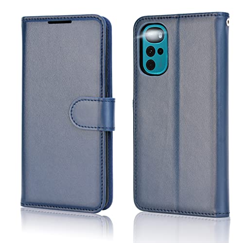 [Wallet Case] Protective Cover with Cash & Card Holder, Stand and Wrist Strap For Motorola Moto G22