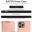 [Wallet Case] Protective Cover with Cash & Card Holder, Stand and Wrist Strap For Apple iPhone 14 Pro