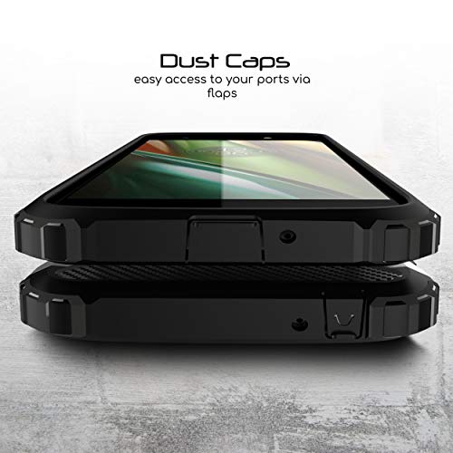 [Tough Armoured Case] ShockProof Dual-Layer Protective Heavy Duty Cover for Motorola Moto E5 Play