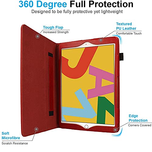[Folio Case] Smart Cover Stand with Auto Sleep/Wake & Hand Strap For Apple iPad 10.2" 2021 / 2020 / 2019 [9th / 8th / 7th Generation]