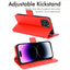 [Wallet Case] Protective Cover with Cash & Card Holder, Stand and Wrist Strap For Apple iPhone 14 Pro