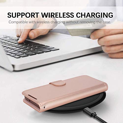 [Wallet Case] Protective Cover with Cash & Card Holder, Stand and Wrist Strap For Samsung Note 20