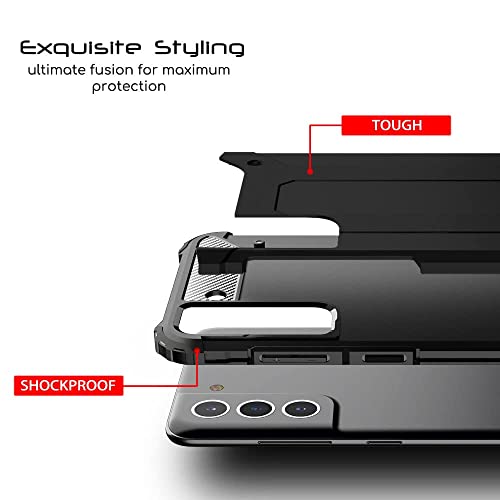 [Tough Armoured Case] ShockProof Dual-Layer Protective Heavy Duty Cover for Samsung Galaxy S21 FE