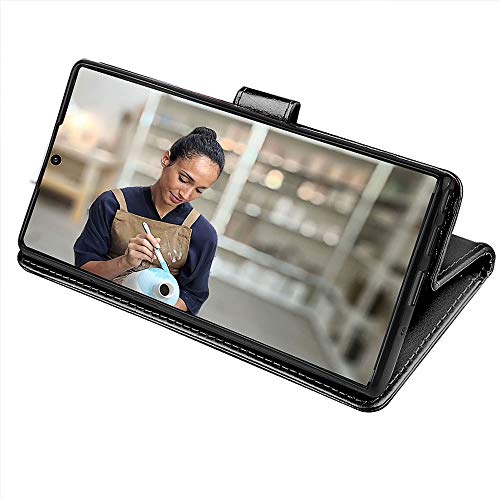 [Wallet Case] Protective Cover with Cash & Card Holder, Stand and Wrist Strap For Samsung Note 10