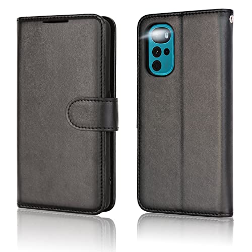[Wallet Case] Protective Cover with Cash & Card Holder, Stand and Wrist Strap For Motorola Moto G22