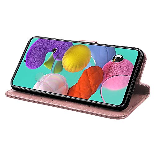 [Wallet Case] Protective Cover with Cash & Card Holder, Stand and Wrist Strap For Samsung Galaxy A71