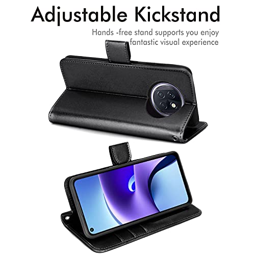 [Wallet Case] Protective Cover with Cash & Card Holder, Stand and Wrist Strap For Oppo RedMi Note 9T 5G