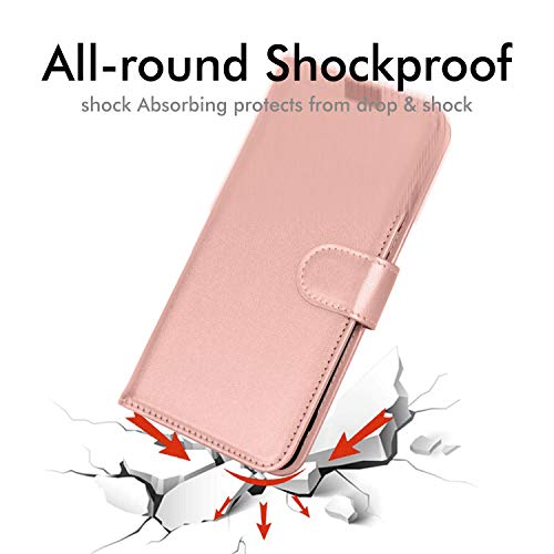 [Wallet Case] Protective Cover with Cash & Card Holder, Stand and Wrist Strap For Apple iPhone 12 Mini