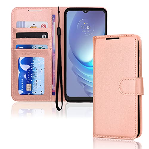 [Wallet Case] Protective Cover with Cash & Card Holder, Stand and Wrist Strap For Motorola Moto G50