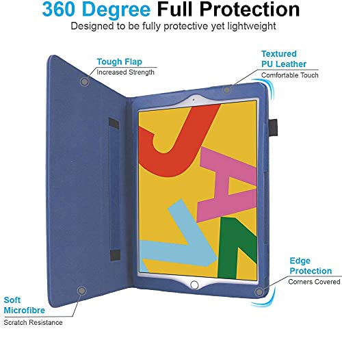 [Folio Case] Smart Cover Stand with Auto Sleep/Wake & Hand Strap For Apple iPad 10.2" 2021 / 2020 / 2019 [9th / 8th / 7th Generation]