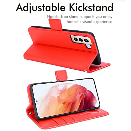 [Wallet Case] Protective Cover with Cash & Card Holder, Stand and Wrist Strap For Samsung Galaxy S23