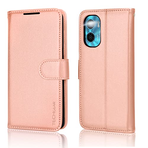 [Wallet Case] Protective Cover with Cash & Card Holder, Stand and Wrist Strap For Motorola Moto E32