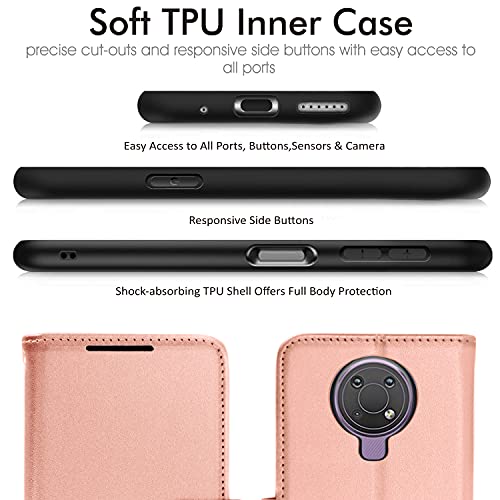 [Wallet Case] Protective Cover with Cash & Card Holder, Stand and Wrist Strap For Nokia G10 / G20