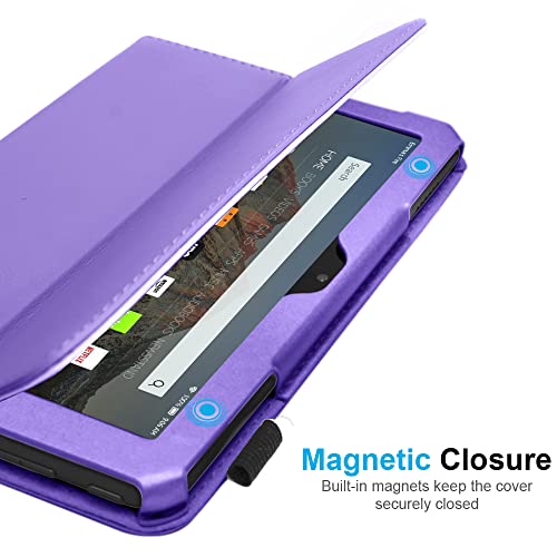 [Folio Case] Smart Cover Stand with Auto Sleep/Wake & Hand Strap For New Amazon Fire 7" (12th Generation / 2022)