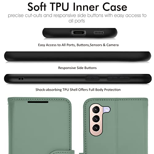 [Wallet Case] Protective Cover with Cash & Card Holder, Stand and Wrist Strap For Samsung Galaxy S23 Plus
