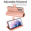 [Wallet Case] Protective Cover with Cash & Card Holder, Stand and Wrist Strap For Samsung Galaxy S22 Plus
