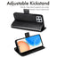 [Wallet Case] Protective Cover with Cash & Card Holder, Stand and Wrist Strap For Honor X8