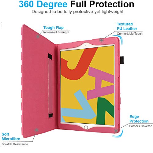 [Folio Case] Smart Cover Stand with Auto Sleep/Wake & Hand Strap For Apple iPad 10.2" 2021 / 2020 / 2019 [9th / 8th / 7th Generation]