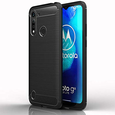[Stealth Case] Motorola Moto G8 Lite Power Soft Protective Slim Cover with Carbon Fibre Detailing