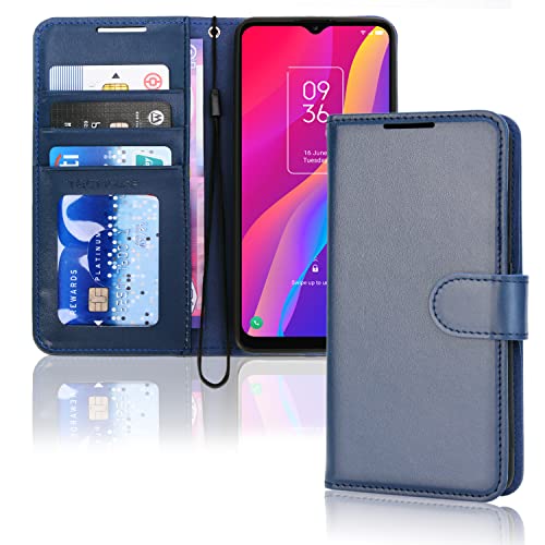 [Wallet Case] Protective Cover with Cash & Card Holder, Stand and Wrist Strap For TCL 306 / TCL 305 / TCL 30 SE