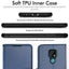 [Wallet Case] Protective Cover with Cash & Card Holder, Stand and Wrist Strap For Motorola Moto E7