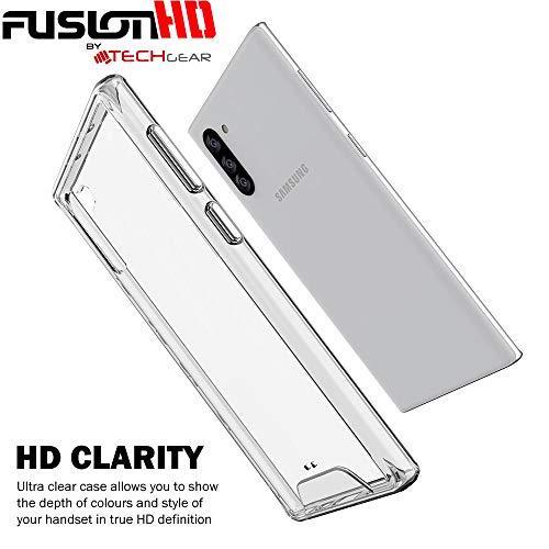 [Fusion HD Case] Shockproof Fused Gel Bumper & Hard Back Slim Clear Cover for Samsung Galaxy Note 10