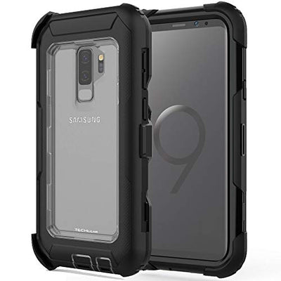 [Contender Case] Samsung Galaxy S9 Plus Heavy Duty Case with Built-in Screen Protector, 360 [Full Body] Protective Cover with Kick Stand