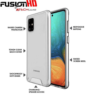 [Fusion HD Case] Shockproof Fused Gel Bumper & Hard Back Slim Clear Cover for Samsung Galaxy A71