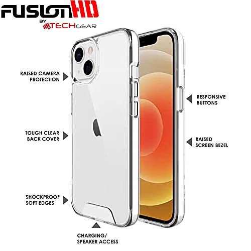 [Fusion HD Case] Shockproof Fused Gel Bumper & Hard Back Slim Clear Cover for iPhone 13 Pro Max