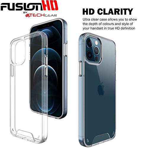 [Fusion HD Case] Shockproof Fused Gel Bumper & Hard Back Slim Clear Cover for iPhone 12 Pro