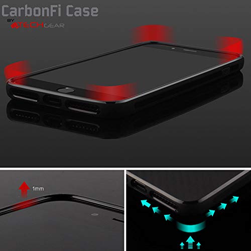[CarbonFi Case] Flexible Shockproof  Slim Fit Case Cover with Carbon Fibre Detailing for iPhone XS Max 6.5"