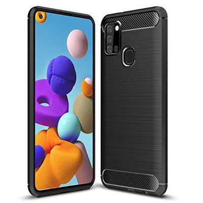 [Stealth Case] Samsung Galaxy A21s Soft Protective Slim Cover with Carbon Fibre Detailing