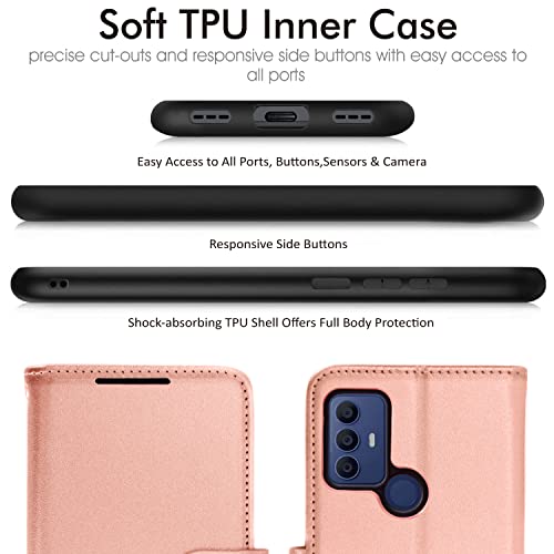 [Wallet Case] Protective Cover with Cash & Card Holder, Stand and Wrist Strap For TCL 306 / TCL 305 / TCL 30 SE