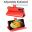 [Wallet Case] Protective Cover with Cash & Card Holder, Stand and Wrist Strap For Samsung Galaxy S22 Ultra