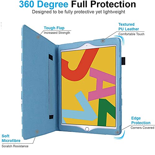 [Folio Case] Smart Cover Stand with Auto Sleep/Wake & Hand Strap For Apple iPad 10.2" 2021 / 2020 / 2019 [9th / 8th / 7th Generation]