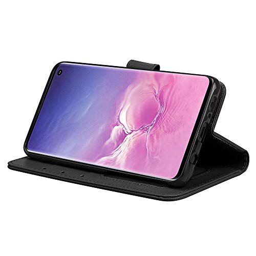 [Wallet Case] Protective Cover with Cash & Card Holder, Stand and Wrist Strap For Samsung Galaxy S10e