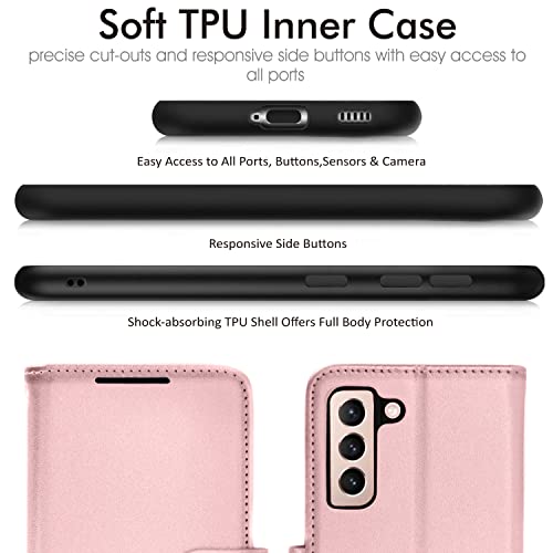 [Wallet Case] Protective Cover with Cash & Card Holder, Stand and Wrist Strap For Samsung Galaxy S23 Plus
