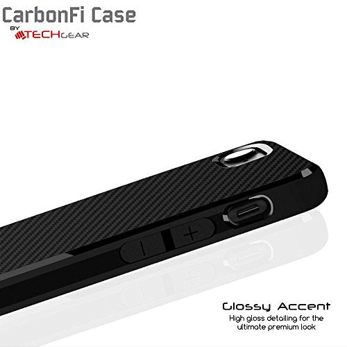 [CarbonFi Case] Flexible Shockproof  Slim Fit Case Cover with Carbon Fibre Detailing for iPhone 8 Plus / 7 Plus