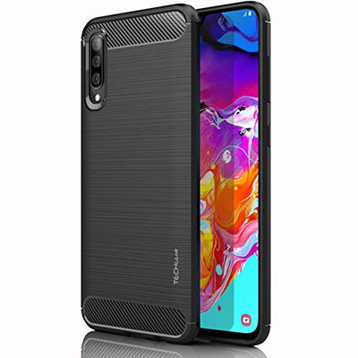 [Stealth Case] Samsung Galaxy A70 Soft Protective Slim Cover with Carbon Fibre Detailing
